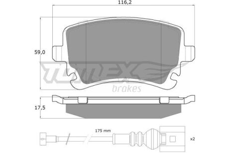 Колодки тормозные задние TOMEX Brakes tx 13-96