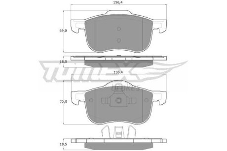 Купити Колодки тормозные передние TOMEX Brakes tx 14-04 (фото1) підбір по VIN коду, ціна 924 грн.