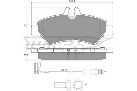 Колодки тормозные задние TOMEX Brakes tx 14-27