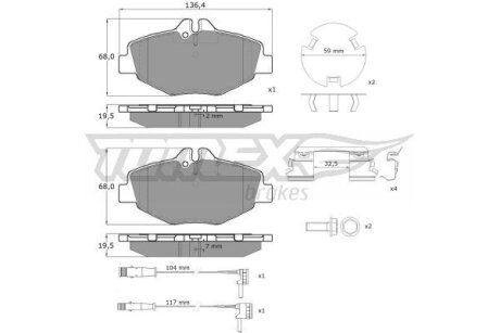 Колодки тормозные передние TOMEX Brakes tx 14-29