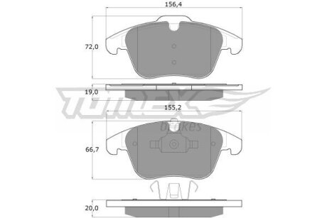 Купить Колодки тормозные передние TOMEX Brakes tx 14-47 (фото1) подбор по VIN коду, цена 966 грн.