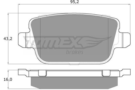 Купить Колодки тормозные задние TOMEX Brakes tx 14-48 (фото1) подбор по VIN коду, цена 590 грн.