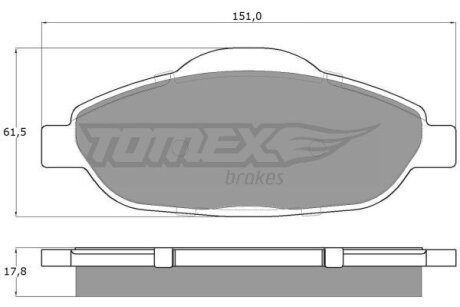 Купити Колодки тормозные передние TOMEX Brakes tx 14-66 (фото1) підбір по VIN коду, ціна 910 грн.