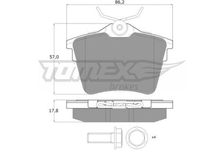 Колодки гальмівні задні TOMEX Brakes tx 14-69