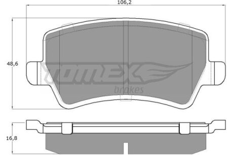 Купить Колодки тормозные задние TOMEX Brakes tx 14-85 (фото1) подбор по VIN коду, цена 664 грн.