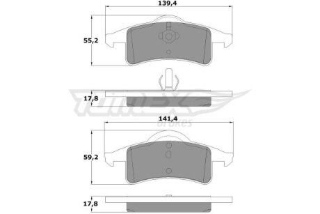 Колодки тормозные задние TOMEX Brakes tx 14-90