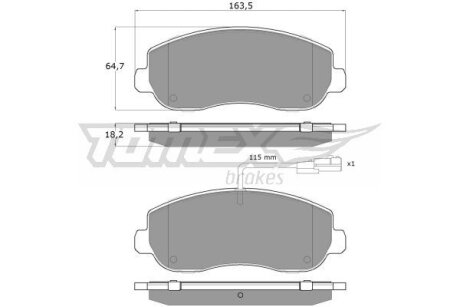 Купить Колодки тормозные передние TOMEX Brakes tx 16-40 (фото1) подбор по VIN коду, цена 1058 грн.