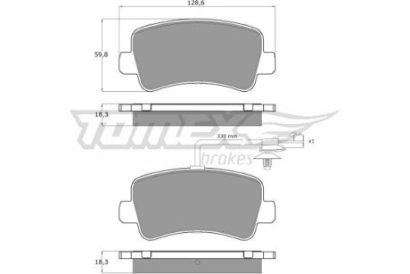 Колодки тормозные задние TOMEX Brakes tx 16-48