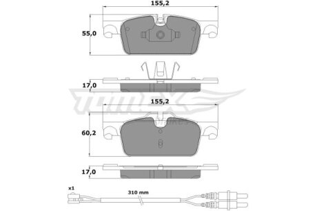 Колодки тормозные передние Peugeot 508 TOMEX Brakes tx 17-31