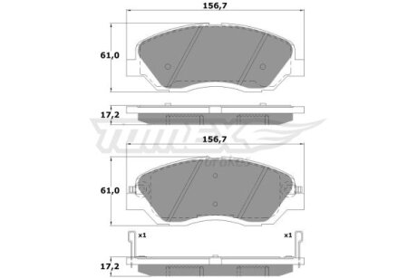 Колодки тормозные передние TOMEX Brakes tx 17-44