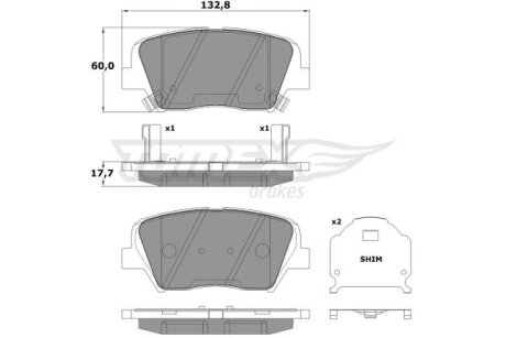 Купить Колодки тормозные передние TOMEX Brakes tx 17-46 (фото1) подбор по VIN коду, цена 972 грн.