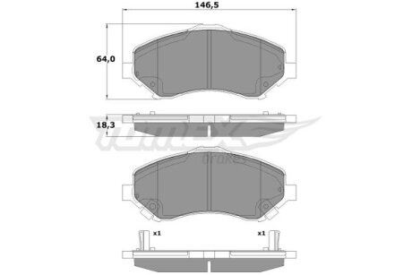 Колодки тормозные передние TOMEX Brakes tx 17-67