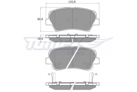 Колодки тормозные передние TOMEX Brakes tx 17-68