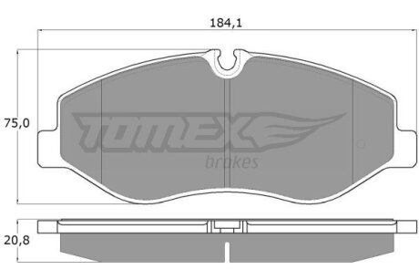 Купить Колодки тормозные передние TOMEX Brakes tx 18-12 (фото1) подбор по VIN коду, цена 1818 грн.