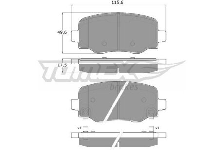 Колодки тормозные задние TOMEX Brakes tx 18-19