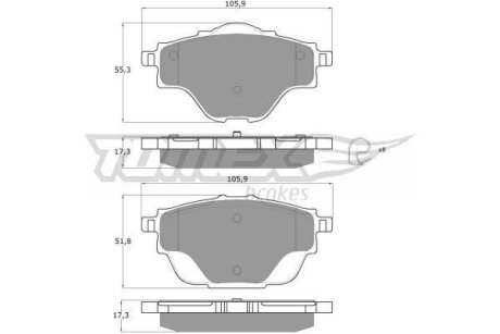 Колодки тормозные задние TOMEX Brakes tx 18-37