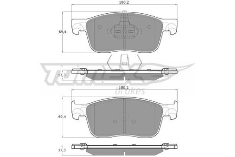 Колодки тормозные передние TOMEX Brakes tx 18-63