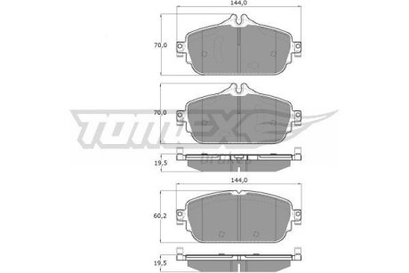 Колодки тормозные передние TOMEX Brakes tx 18-74