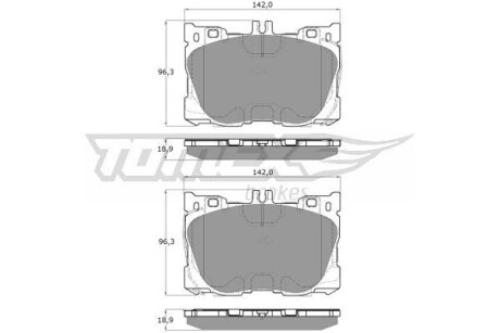 Колодки тормозные передние TOMEX Brakes tx 18-75