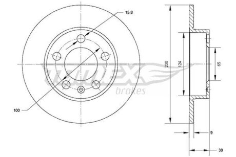 Диск тормозной задний TOMEX Brakes tx 70-01