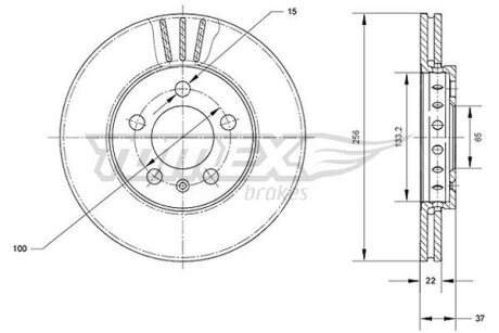 Диск тормозной передний TOMEX Brakes tx 70-03