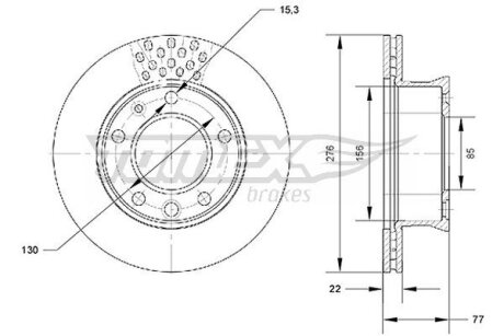 Диск тормозной передний TOMEX Brakes tx 70-07