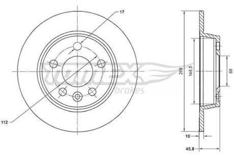 Диск тормозной задний TOMEX Brakes tx 70-16