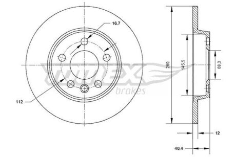 Диск тормозной задний TOMEX Brakes tx 70-26