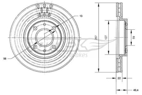 Диск тормозной передний TOMEX Brakes tx 70-56