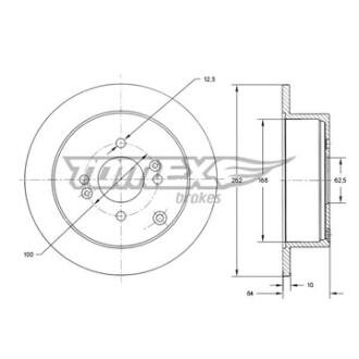 Диск тормозной задний TOMEX Brakes tx 71-34