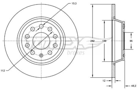 Диск тормозной задний TOMEX Brakes tx 71-37