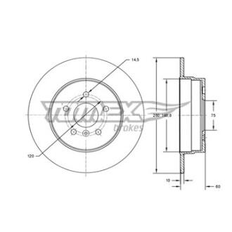 Диск тормозной задний TOMEX Brakes tx 71-45