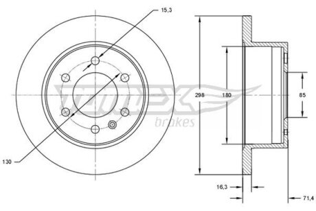 Диск тормозной задний TOMEX Brakes tx 71-60