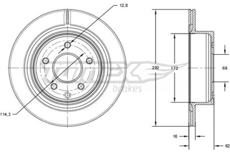 Диск тормозной задний TOMEX Brakes tx 71-72