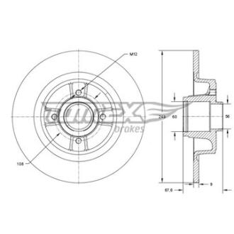 Диск тормозной задний TOMEX Brakes tx 71-811