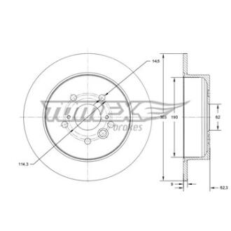 Диск тормозной задний TOMEX Brakes tx 71-91