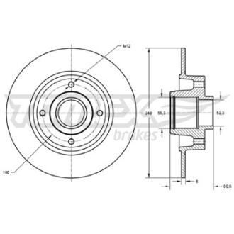 Диск тормозной задний TOMEX Brakes tx 72-011