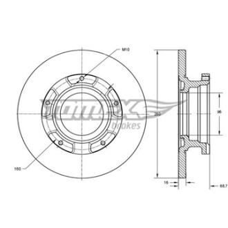 Диск тормозной задний TOMEX Brakes tx 72-17