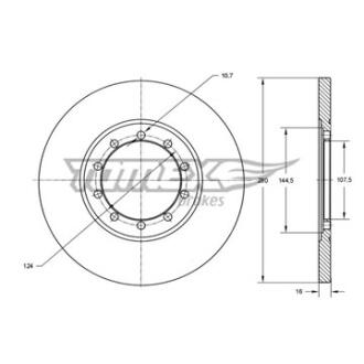 Диск тормозной задний TOMEX Brakes tx 72-21