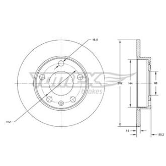 Диск тормозной передний TOMEX Brakes tx 72-26
