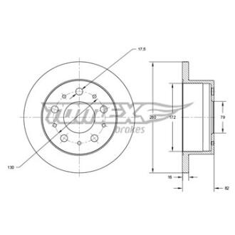 Диск тормозной задний TOMEX Brakes tx 72-35
