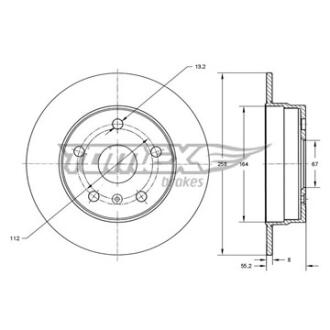 Диск тормозной задний TOMEX Brakes tx 72-43