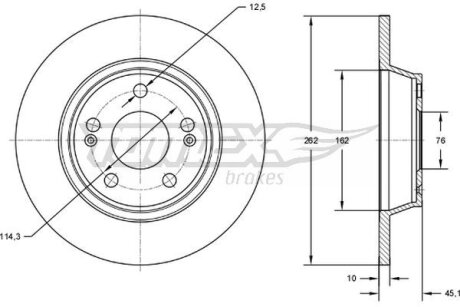 Купить Диск тормозной задний TOMEX Brakes tx 72-58 (фото1) подбор по VIN коду, цена 922 грн.