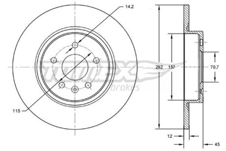 Диск тормозной задний TOMEX Brakes tx 72-59