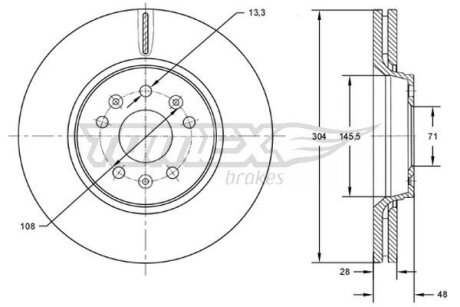 Купити Диск тормозной передний TOMEX Brakes tx 72-63 (фото1) підбір по VIN коду, ціна 1773 грн.