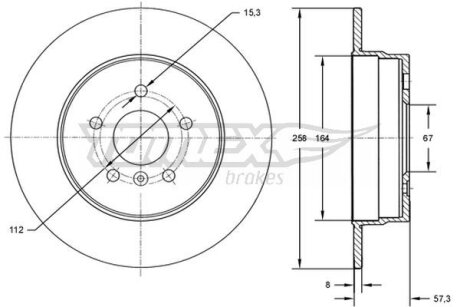 Диск тормозной задний TOMEX Brakes tx 72-68