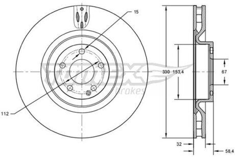 Купить Диск тормозной передний TOMEX Brakes tx 72-75 (фото1) подбор по VIN коду, цена 1913 грн.