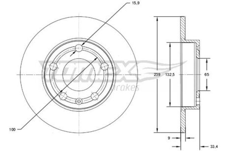 Купити Диск тормозной задний TOMEX Brakes tx 73-06 (фото1) підбір по VIN коду, ціна 761 грн.