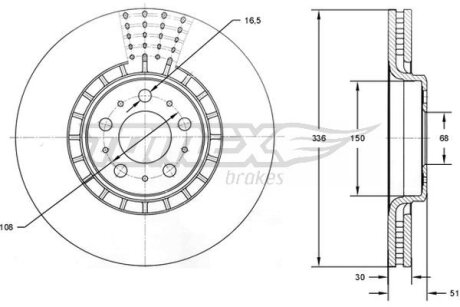 Диск тормозной передний TOMEX Brakes tx 73-09