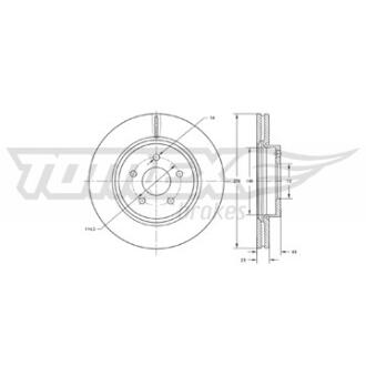 Диск тормозной передний TOMEX Brakes tx 73-18